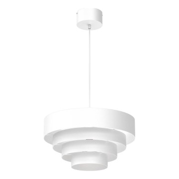 Ljuskrona med textilsladd RINGS 1xE27/15W/230V vit