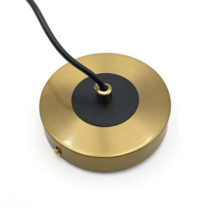 Ljuskrona med textilsladd ROLLO 1xE14/5W/230V guld/rökig beige