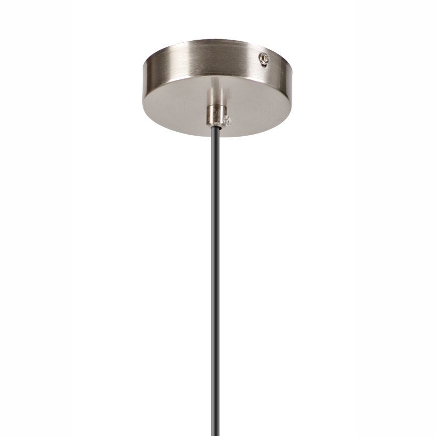 Ljuskrona med textilsladd ROLLO 1xE14/5W/230V matt krom/rökig