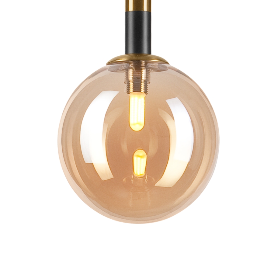 Ljuskrona med textilsladd ROLLO 1xG9/5W/230V guld/rökig beige