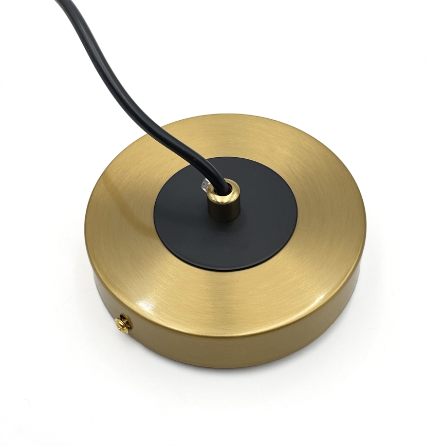 Ljuskrona med textilsladd ROLLO 3xE14/5W/230V guld/rökig beige