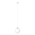 Ljuskrona med textilsladd ROYAL 1xE14/10W/230V diameter 14 cm vit