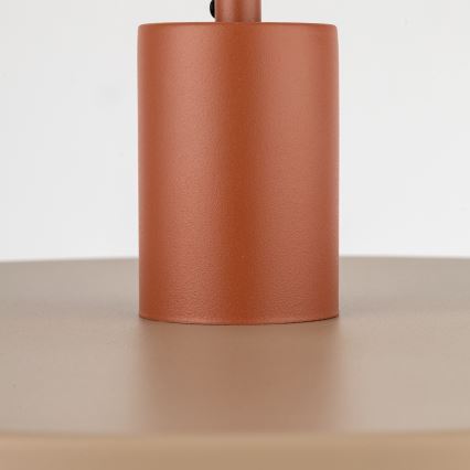 Ljuskrona med textilsladd SILA 1xE27/15W/230V diameter 40 cm beige/tegelsten