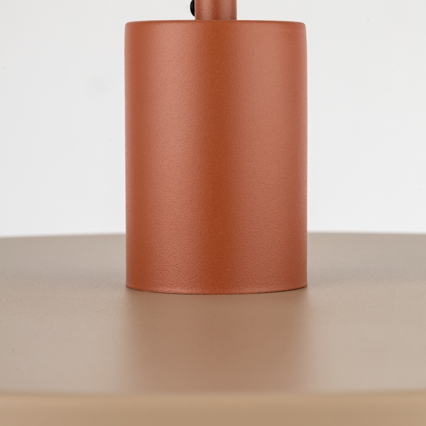 Ljuskrona med textilsladd SILA 1xE27/15W/230V diameter 40 cm beige/tegelsten