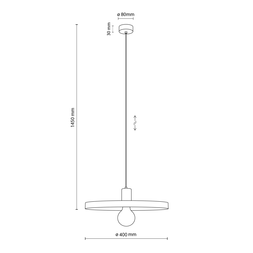 Ljuskrona med textilsladd SILA 1xE27/15W/230V diameter 40 cm beige/tegelsten