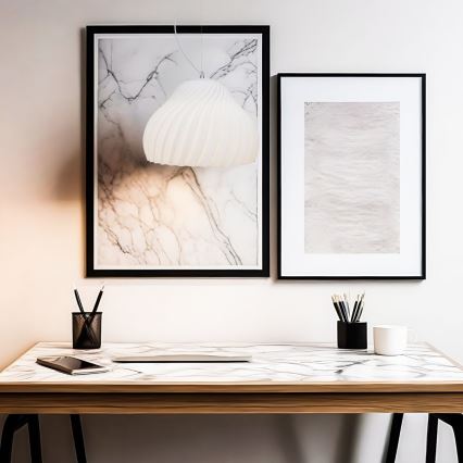 Ljuskrona med textilsladd SILVO 1xE27/60W/230V diameter 38 cm vit