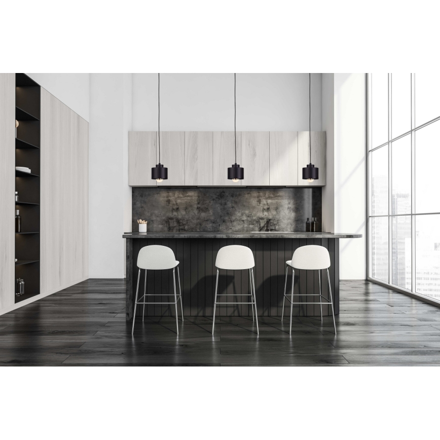 Ljuskrona med textilsladd SIMPLY BLACK 1xE27/60W/230V