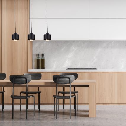 Ljuskrona med textilsladd SIMPLY BLACK 3xE27/60W/230V