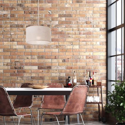 Ljuskrona med textilsladd SIRJA 1xE27/60W/230V beige