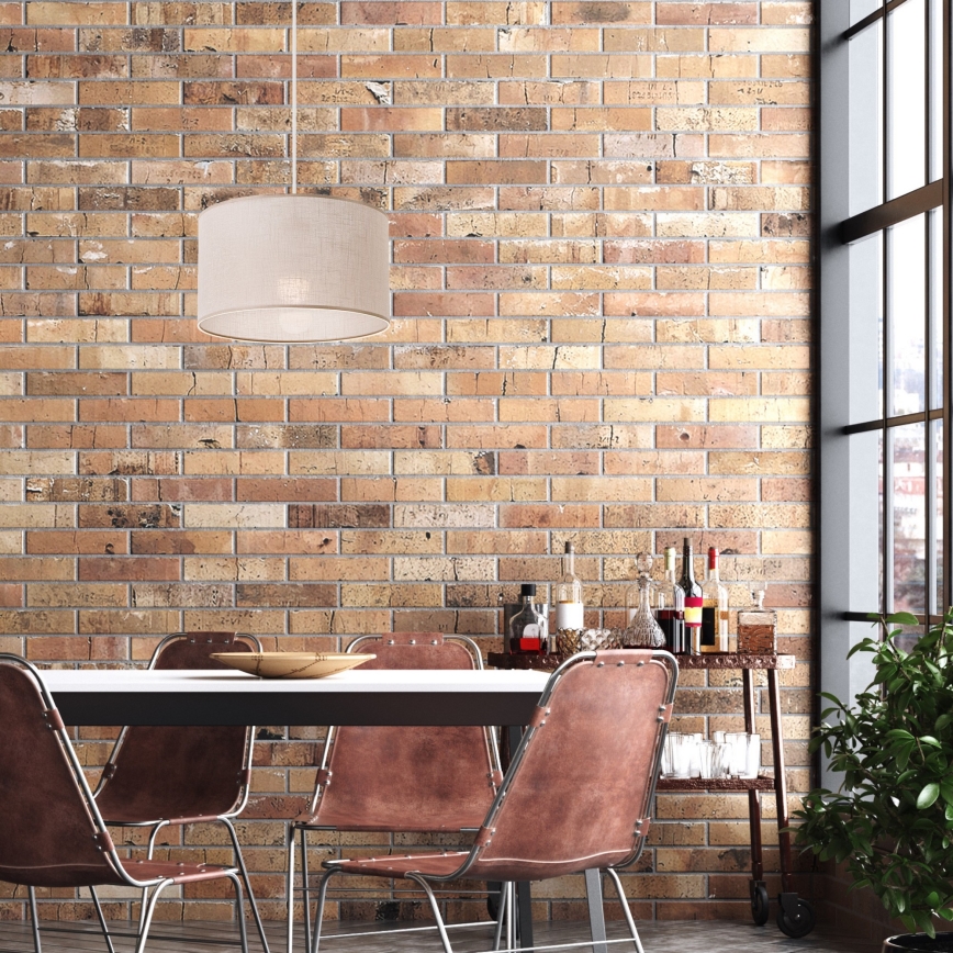 Ljuskrona med textilsladd SIRJA 1xE27/60W/230V beige