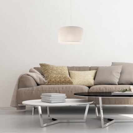 Ljuskrona med textilsladd SIRJA 1xE27/60W/230V krämig