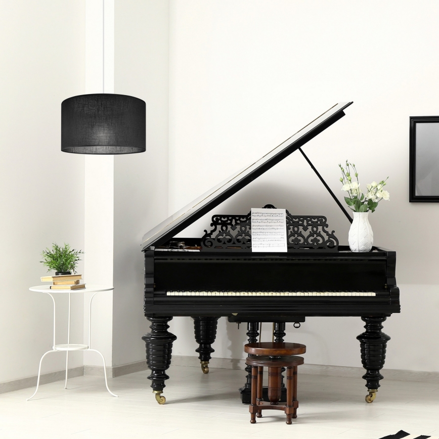 Ljuskrona med textilsladd SIRJA 1xE27/60W/230V svart