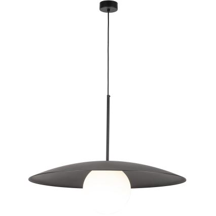 Ljuskrona med textilsladd SLATE 1xE27/15W/230V diameter 65 cm svart