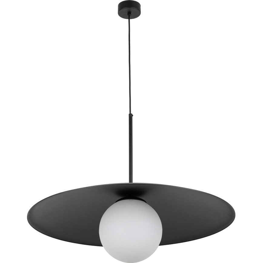 Ljuskrona med textilsladd SLATE 1xE27/15W/230V diameter 65 cm svart