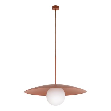 Ljuskrona med textilsladd SLATE 1xE27/15W/230V diameter 65 cm tegelsten