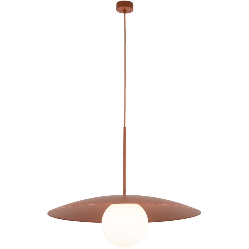 Ljuskrona med textilsladd SLATE 1xE27/15W/230V diameter 65 cm tegelsten