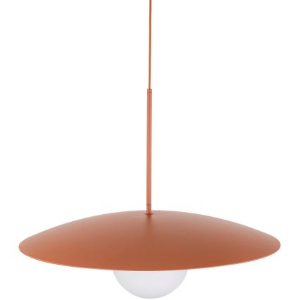 Ljuskrona med textilsladd SLATE 1xE27/15W/230V diameter 65 cm tegelsten