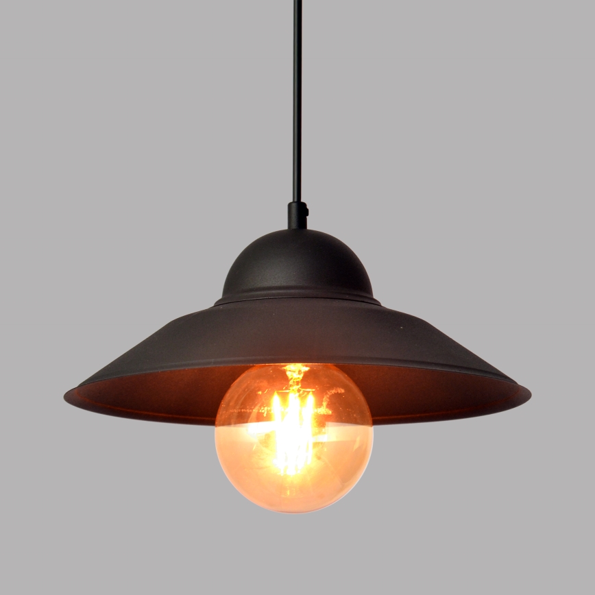 Ljuskrona med textilsladd SORAPIS 1xE27/15W/230V svart