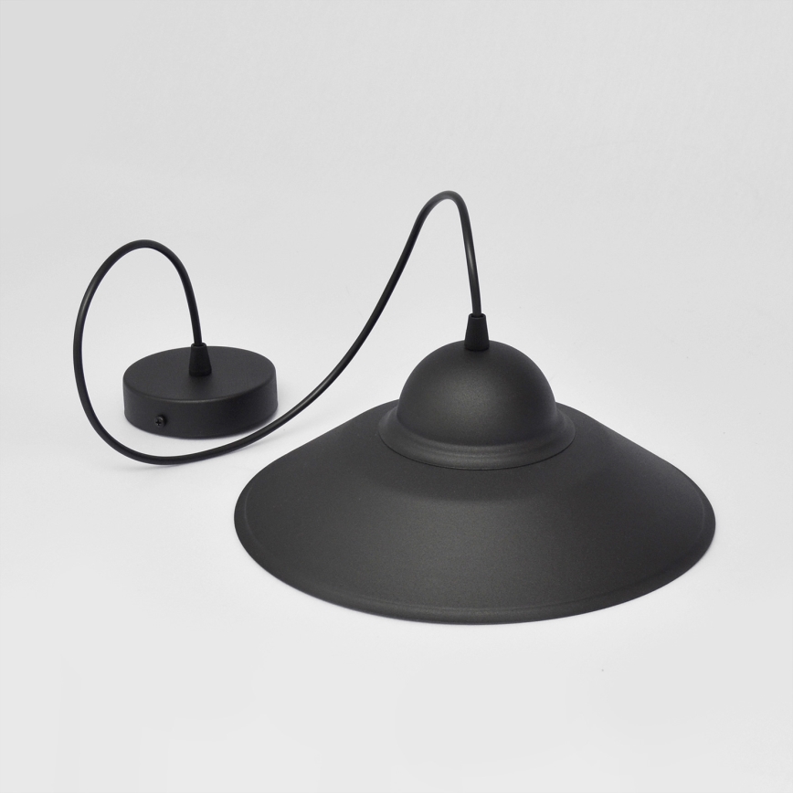 Ljuskrona med textilsladd SORAPIS 1xE27/15W/230V svart