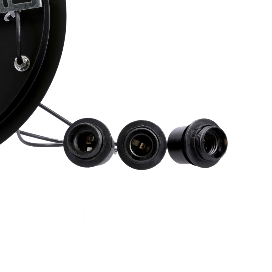 Ljuskrona med textilsladd SPIEGA 3xE27/60W/230V guld/svart