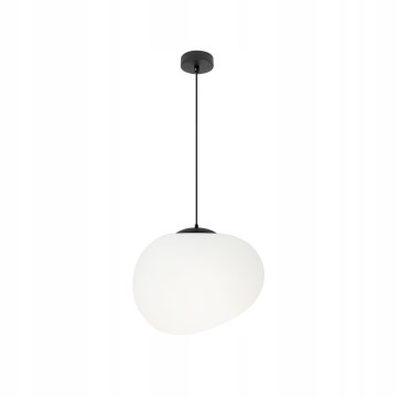 Ljuskrona med textilsladd STONES 1xE27/40W/230V diameter 25 cm