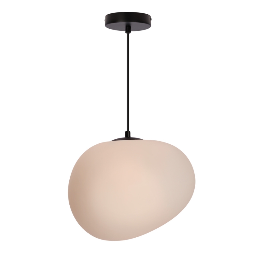 Ljuskrona med textilsladd STONES 1xE27/40W/230V diameter 30 cm