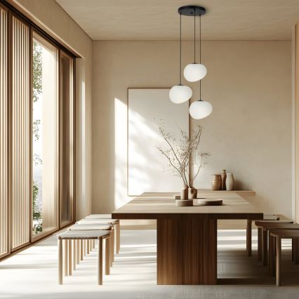 Ljuskrona med textilsladd STONES 3xE27/40W/230V