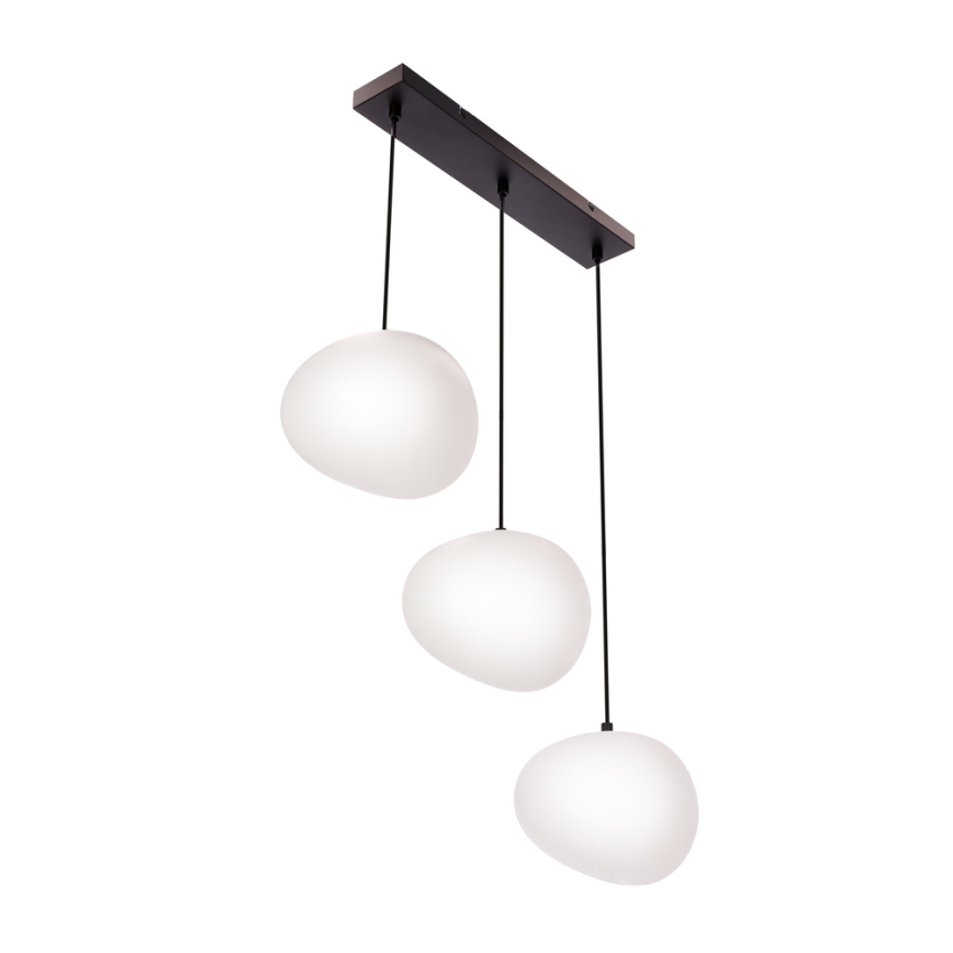 Ljuskrona med textilsladd STONES 3xE27/40W/230V