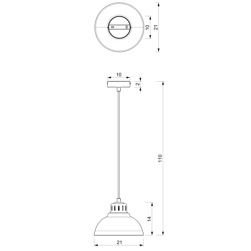 Ljuskrona med textilsladd SVEN 1xE27/15W/230V svart