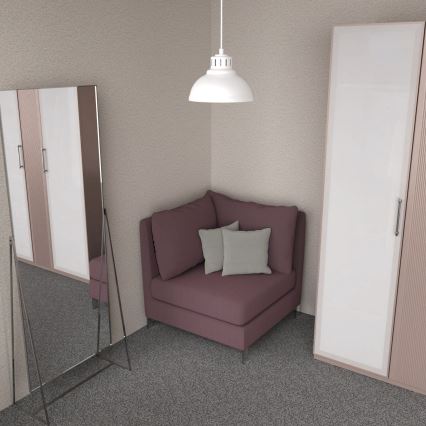 Ljuskrona med textilsladd SVEN 1xE27/15W/230V vit