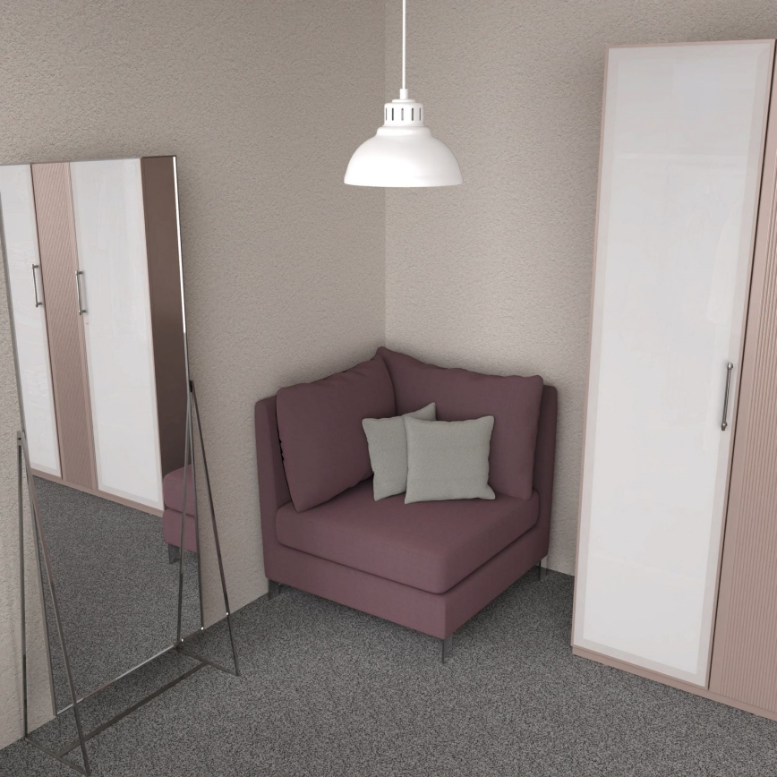 Ljuskrona med textilsladd SVEN 1xE27/15W/230V vit