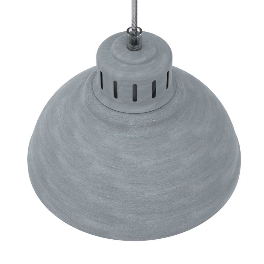 Ljuskrona med textilsladd SVEN 2xE27/15W/230V grå