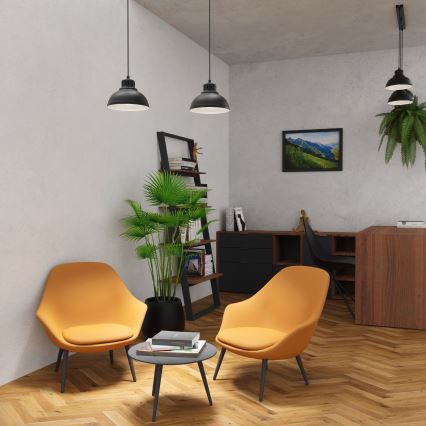 Ljuskrona med textilsladd SVEN 2xE27/15W/230V svart