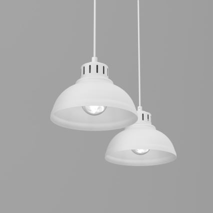 Ljuskrona med textilsladd SVEN 2xE27/15W/230V vit