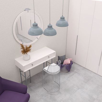 Ljuskrona med textilsladd SVEN 3xE27/15W/230V grå