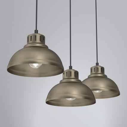 Ljuskrona med textilsladd SVEN 3xE27/15W/230V mässing