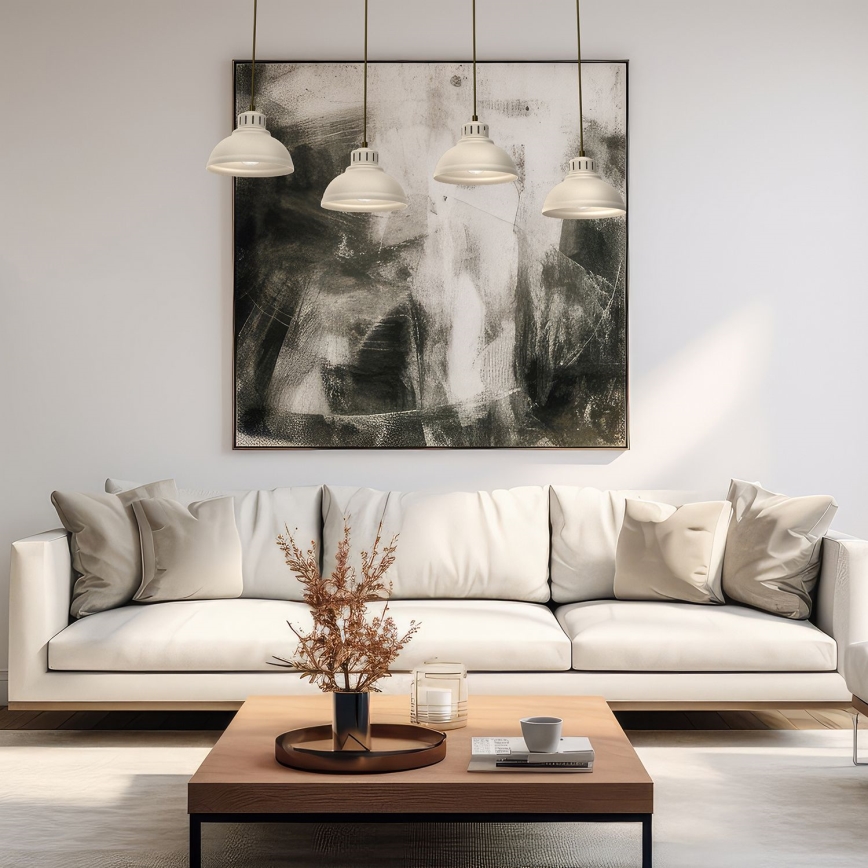 Ljuskrona med textilsladd SVEN 4xE27/15W/230V beige