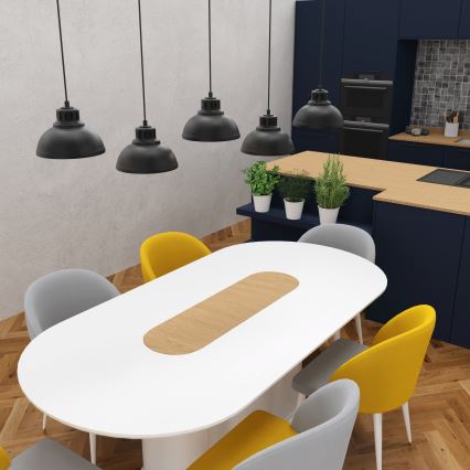 Ljuskrona med textilsladd SVEN 5xE27/15W/230V svart