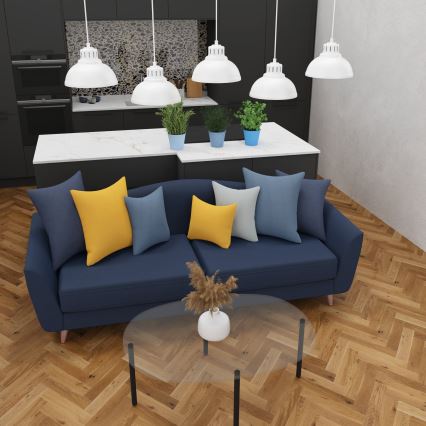 Ljuskrona med textilsladd SVEN 5xE27/15W/230V vit