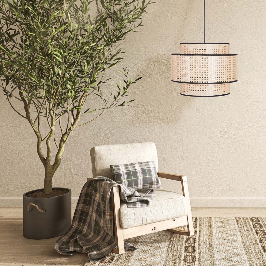 Ljuskrona med textilsladd TAKARA 1xE27/20W/230V diameter 40 cm beige