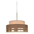 Ljuskrona med textilsladd TAMI 1xE27/60W/230V diameter 40 cm beige/brun/guld
