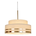 Ljuskrona med textilsladd TAMI 1xE27/60W/230V diameter 40 cm beige/guld