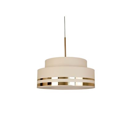 Ljuskrona med textilsladd TAMI 1xE27/60W/230V diameter 40 cm beige/guld