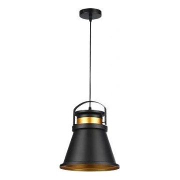 Ljuskrona med textilsladd TAO 1xE27/60W/230V diameter 25 cm svart