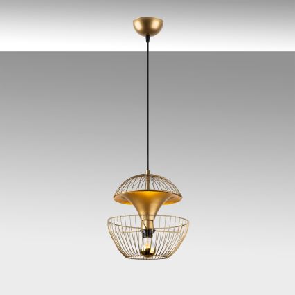 Ljuskrona med textilsladd TELMANDER 1xE27/40W/230V guld