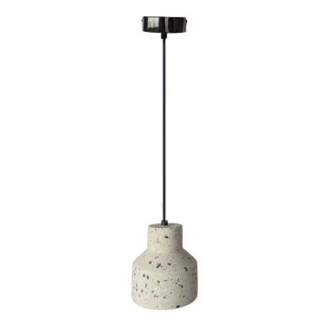 Ljuskrona med textilsladd TERRAZZO 1xE27/60W/230V diameter 12 cm grädde