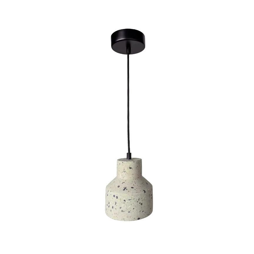Ljuskrona med textilsladd TERRAZZO 1xE27/60W/230V diameter 12 cm grädde