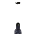Ljuskrona med textilsladd TERRAZZO 1xE27/60W/230V diameter 12 cm svart
