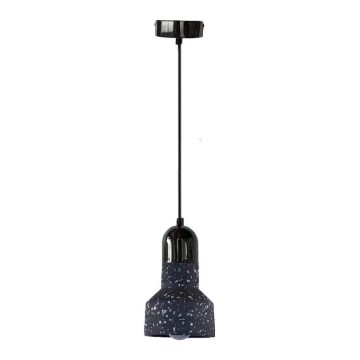 Ljuskrona med textilsladd TERRAZZO 1xE27/60W/230V diameter 12 cm svart