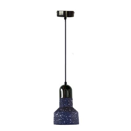 Ljuskrona med textilsladd TERRAZZO 1xE27/60W/230V diameter 12 cm svart